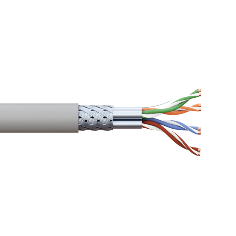 Кабель витая пара TERACOM CS Cat.6A S/FTP 4 пары solid 0,57мм оболочка LSZH нг(А)-HF цвет серый (упак. 305м) | TRCS-6ASFP-04LSH-GY-IN3 | EKF — миниатюра 6