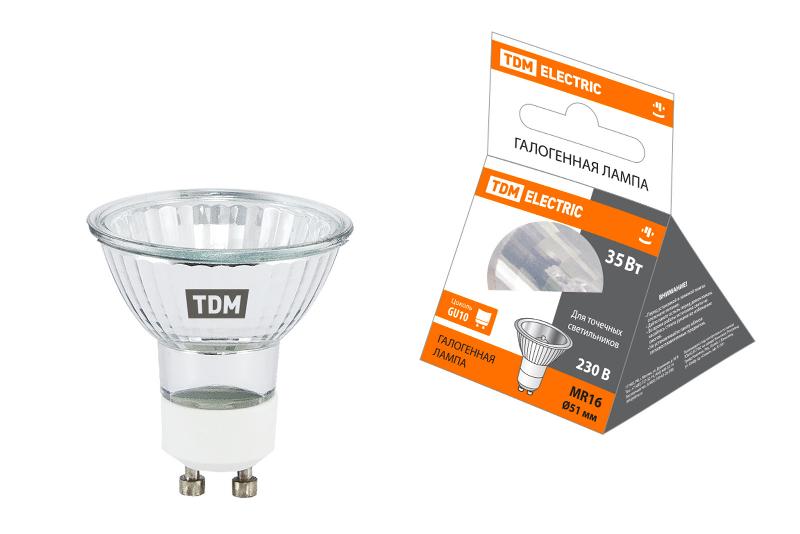 Лампа галогенная 35Вт 230В GU10 MR16 (JCDRC) | SQ0341-0010 | TDM — TDM ELECTRIC