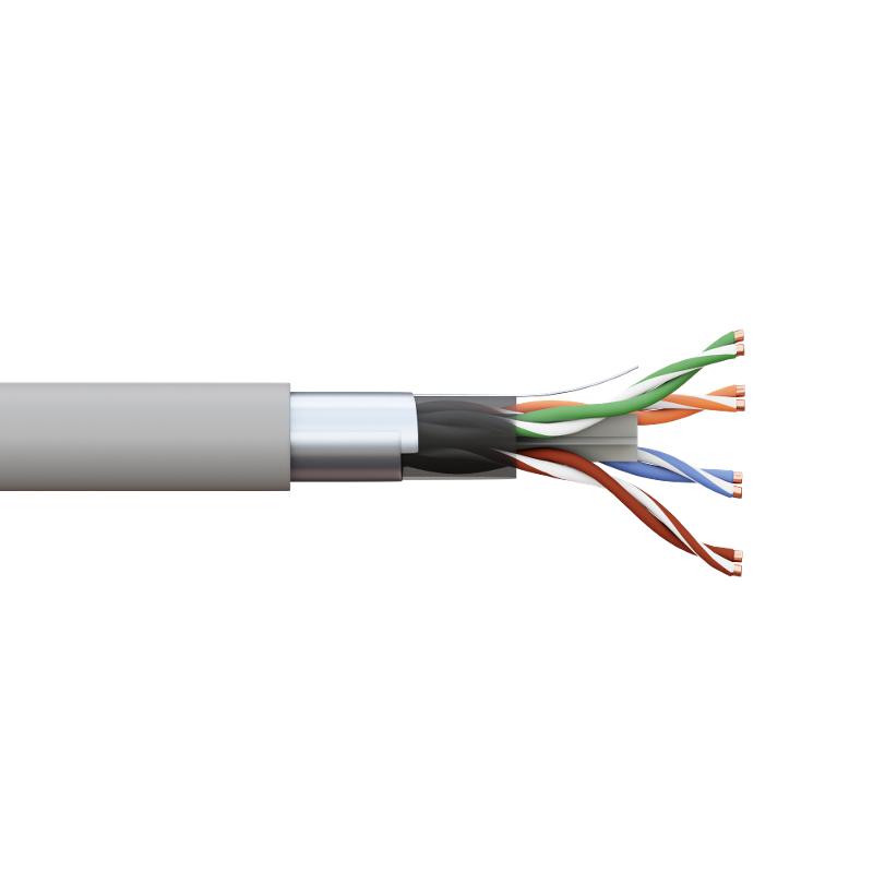 Кабель витая пара TERACOM PRO CAT.6 F/UTP 4 пары solid 23AWG цвет серый упак. 305м | TRP-6FTP-04PVC-GY-IN3 | EKF — миниатюра 2