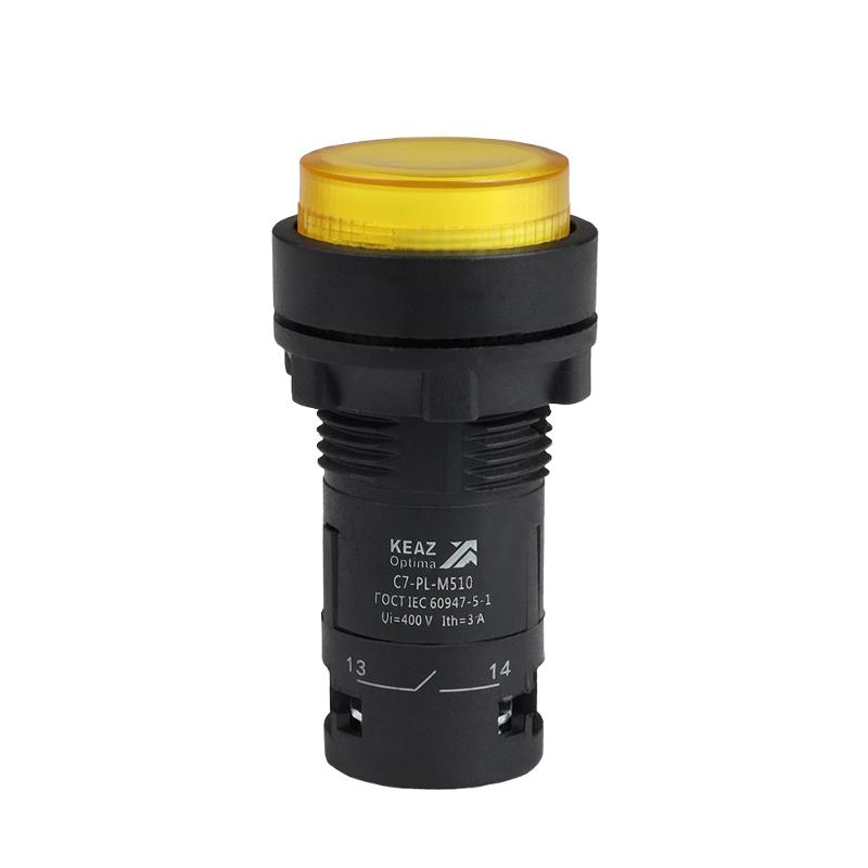 Кнопка с подсветкой OptiSignal Compact D22 C7-PL-M510 желтая 1НО 230 В AC XB7NW35M1 | 362102 | КЭАЗ — фото 1 | Sento