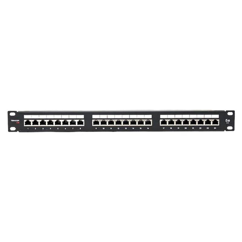 Патч-панель TERACOM PRO 19'' Cat.5E 1U полный экран STP 24 порта RJ-45 Dual IDC с органайз.| TRP-PPNL-5ESTP-1U24 | EKF — миниатюра 7