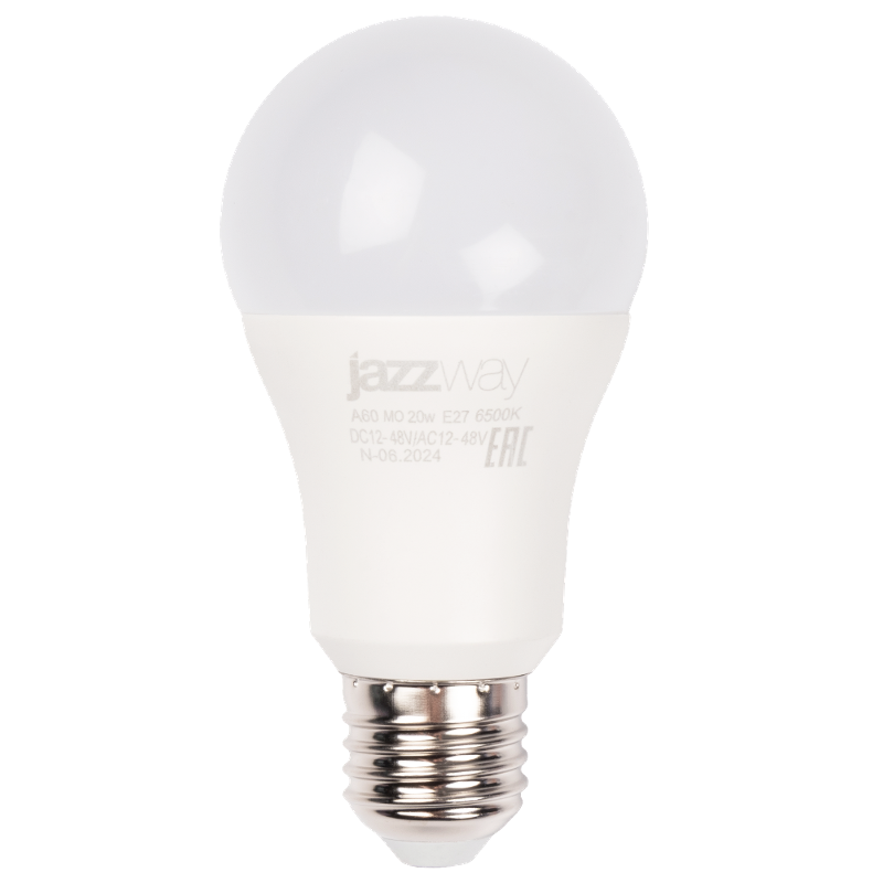 Лампа светодиодная низковольтная PLED-A60 МО 20w 6500K E27 DC12-48V/AC12-48V  | .5050655  | Jazzway — фото 1 | Sento