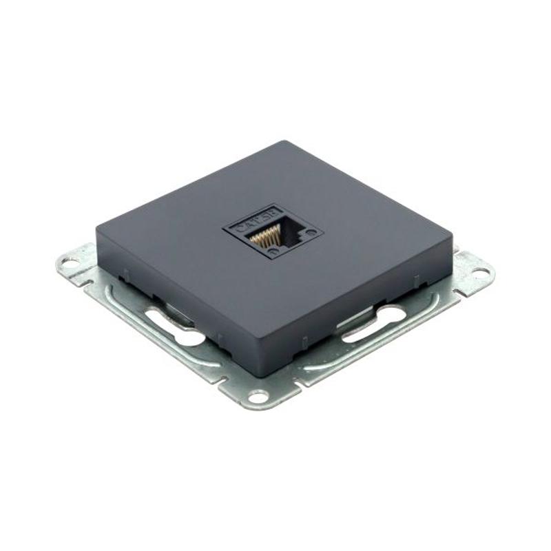 Механизм розетки RJ45 (cat5), графит Эпика  |UP1-SOG-RJ45-5| EKF — миниатюра 8