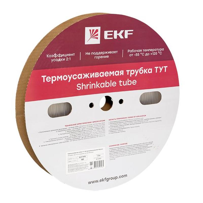Термоусаживаемая трубка ТУТ 4/2 прозрачная рулон PROxima | tut-4-tr | EKF — миниатюра 1