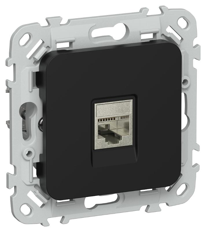 FLITE Розетка компьютерная RJ45 кат.6 STP РК6-1-1-ФлЧ черный | FI-K11-2-K02 | IEK — фото 1 | Sento