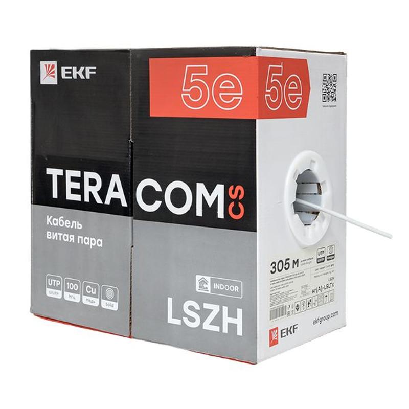Кабель витая пара TERACOM CS Cat.5E U/UTP 4 пары solid 24AWG нг(А)-LSLTx цвет серый упак. 305м | TRCS-5EUTP-04LTX-GY-IN3 | EKF — миниатюра 4