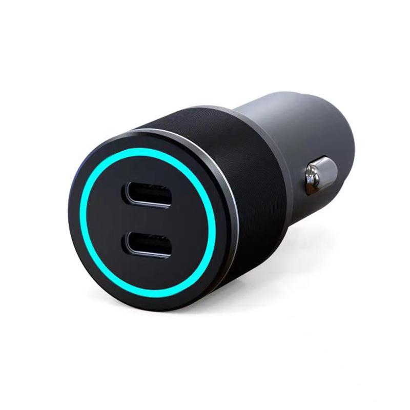 Автомобильное зарядное устройство c двумя портами (USB-C + USB-С) c LED-подсветкой, 75Вт | 18-2232-5 | REXANT — REXANT