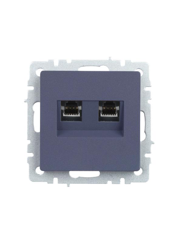 BRITE Розетка двойная RJ11+RJ45 кат.5E РК/Т12-БрМ маренго  | BR-KT20-O-1-K35 | IEK — миниатюра 10