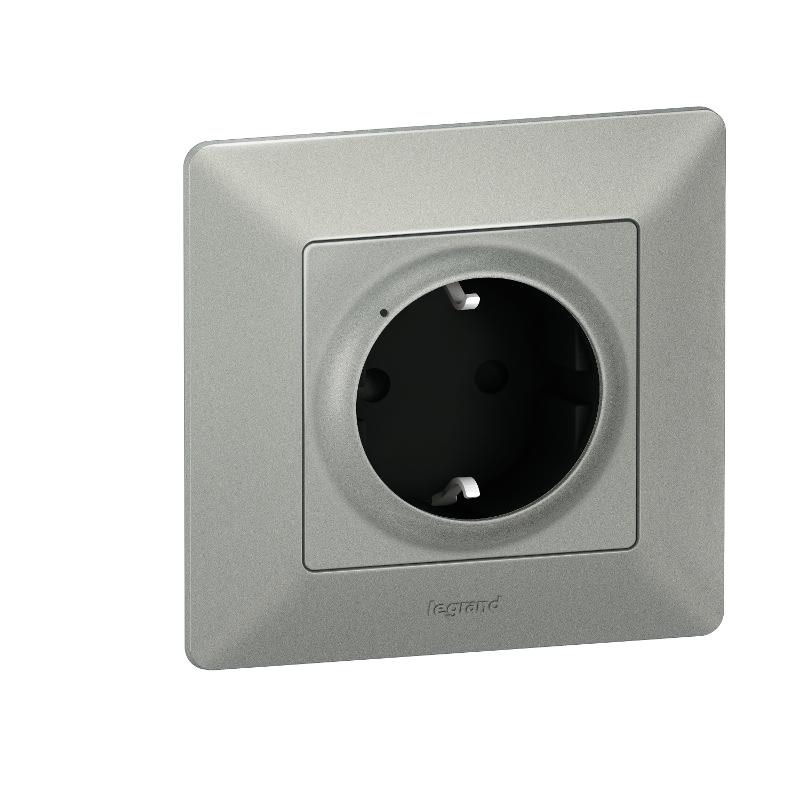 Розетка умная с/з Valena Life 16А 230В алюм. Netatmo | 752394 | Legrand — Legrand