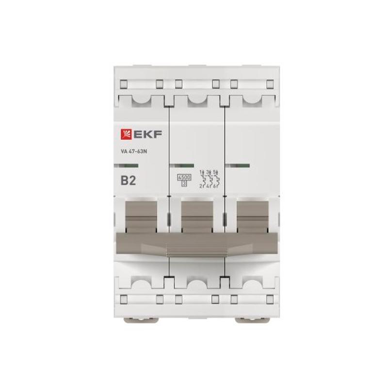 Выключатель автоматический ВА 47-63N 3P 2А (B) 4,5 кА PROXIMA |M634302B|EKF — миниатюра 7