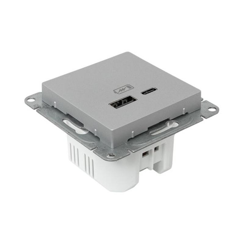 Механизм розетки USB-A+С, алюминий Эпика EKF | UP1-SOA-USBA+USBC | EKF — миниатюра 11