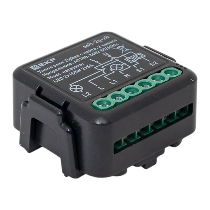 Умное реле в подрозетник 2-канальное с нейтралью Zigbee EKF Connect Select | ssh-2g-zb | EKF — миниатюра 8