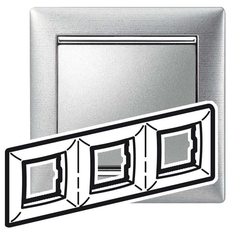Valena Алюминий матовый Рамка 3-ая гориз | 770333 | Legrand — Legrand