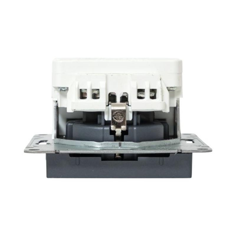 Механизм розетки с USB-C - 2шт, 16А, с заземлением, со шторками, графит Эпика  |UP1-SOG-111-2USBC| EKF — миниатюра 9