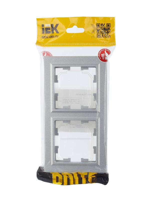 BRITE Рамка 2-ая IP44 РУ-2-БрА-44 алюминий | BR-M22-44-K47 | IEK — миниатюра 6