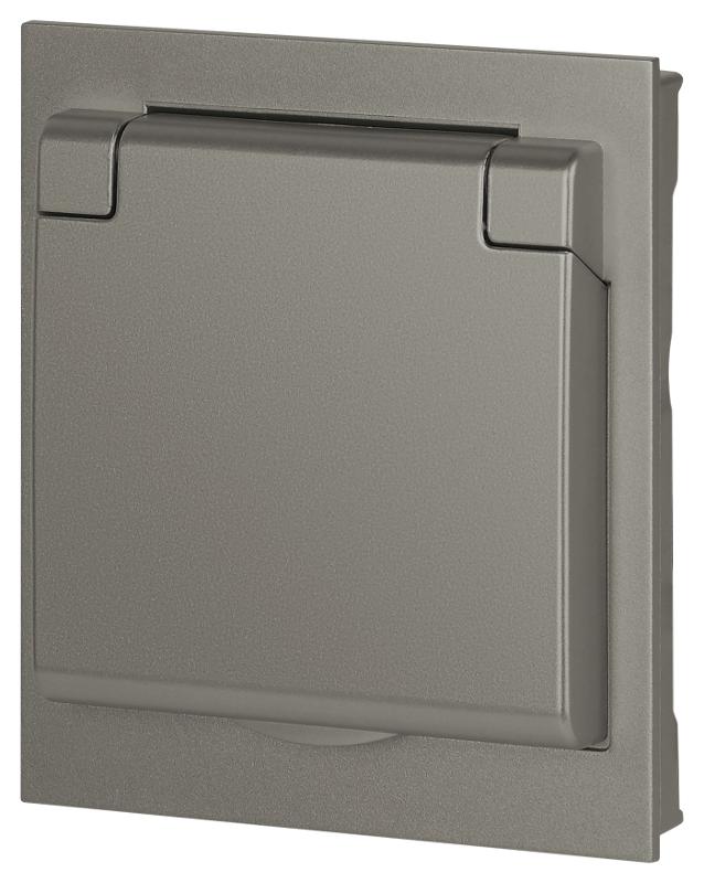 Розетка Arktik 16-2103-07 с заземлением 2P+E Schuko со шторками с крышкой 16А-250В титан | Б0070440 | ЭРА — миниатюра 4