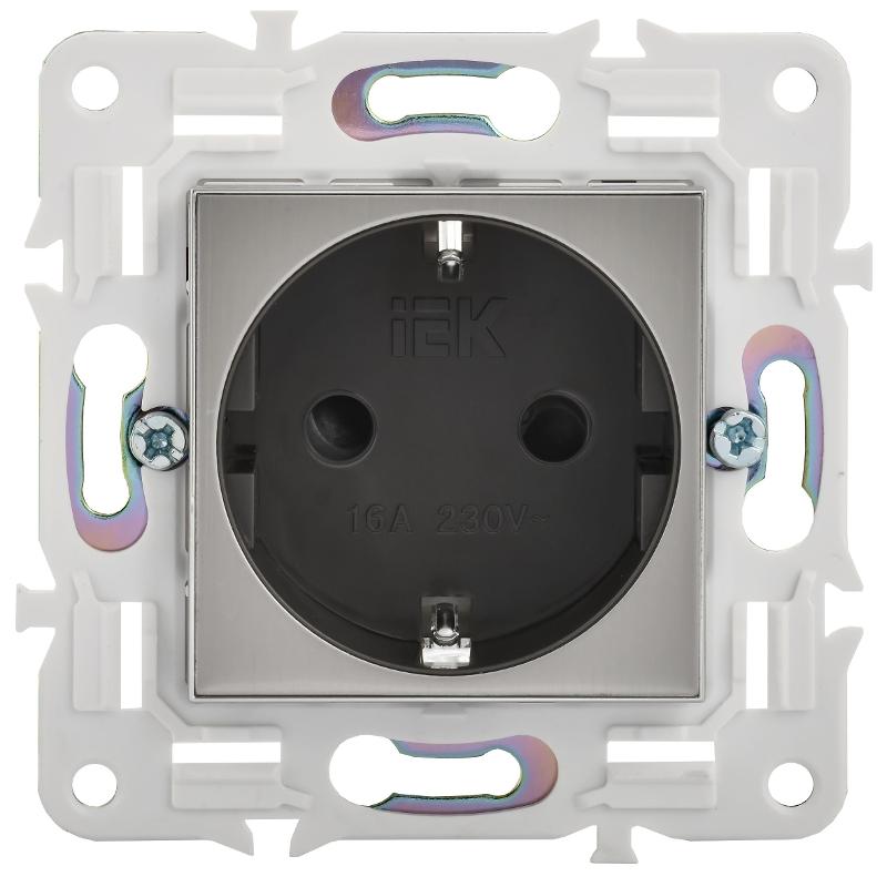 SKANDY Розетка с з/к/ш 16А SK-R04N никель | SK-R14-16-K50 | IEK — миниатюра 2