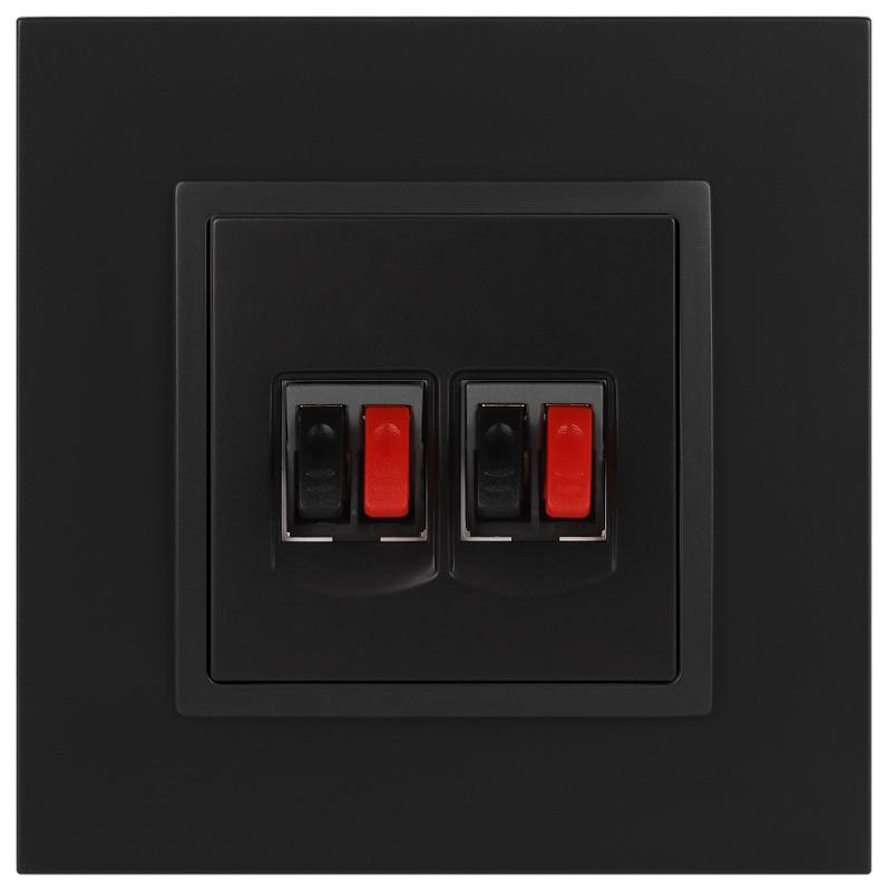 14-3112-05 Розетка аудио двойная, IP20, Эра Elegance, антрацит | Б0034330 | ЭРА — миниатюра 3