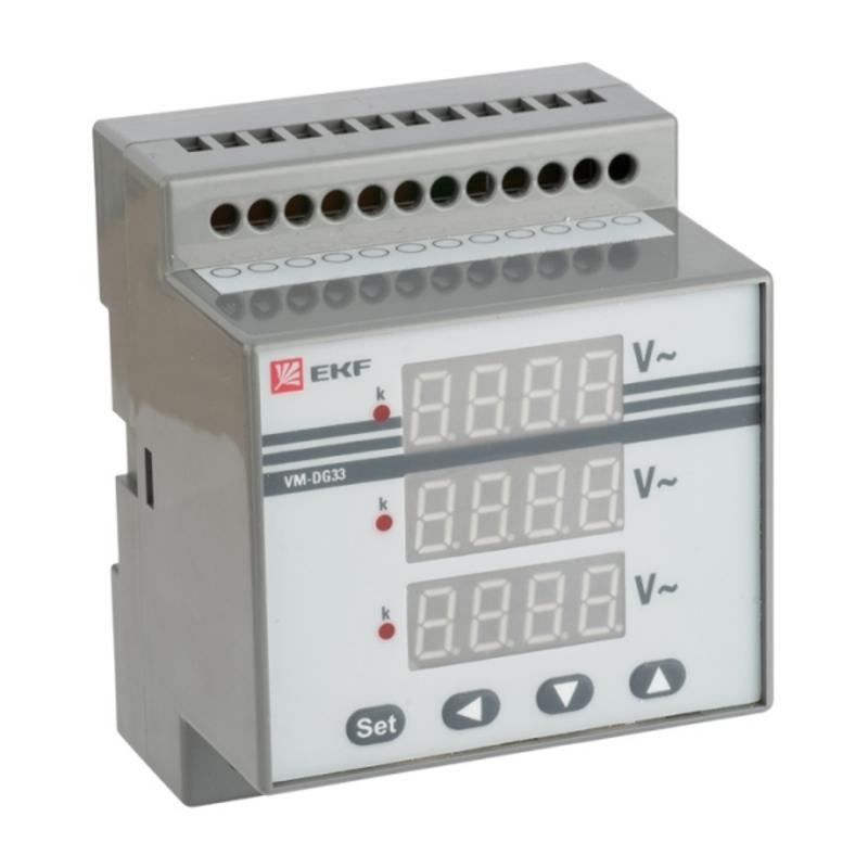 Вольтметр VM-DG33 цифровой на DIN трехфазный | vd-g33 | EKF — EKF