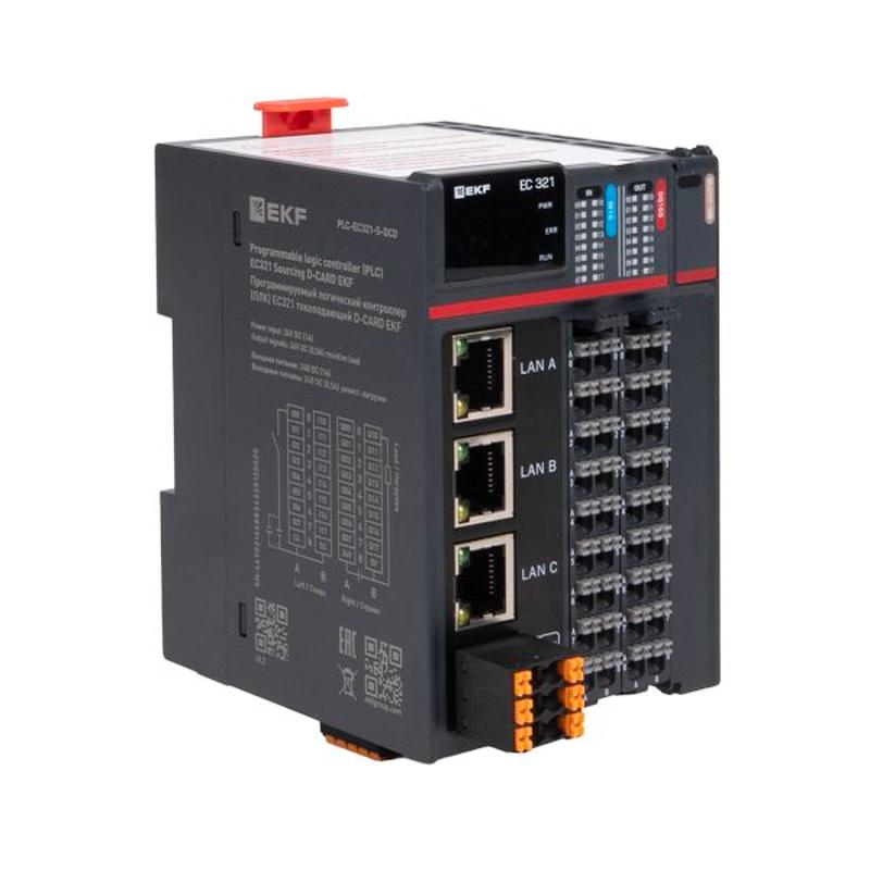 Контроллер программируемый логический (ПЛК) EC321 токоподающий D-CARD |PLC-EC321-S-DCD | EKF — EKF