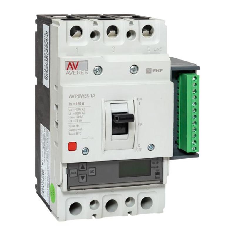 Выключатель автоматический AV POWER-1/3 160А 100kA ETU6.2 AVERES | mccb-13-160H-6.2-av | EKF — миниатюра 1