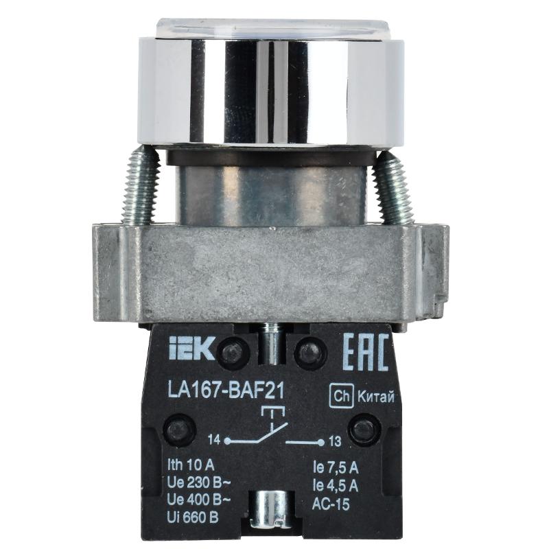 Кнопка LA167-BAF61 d=22мм 1з синяя | BBT20-BAF61-1-22-67-K07 | IEK — миниатюра 2