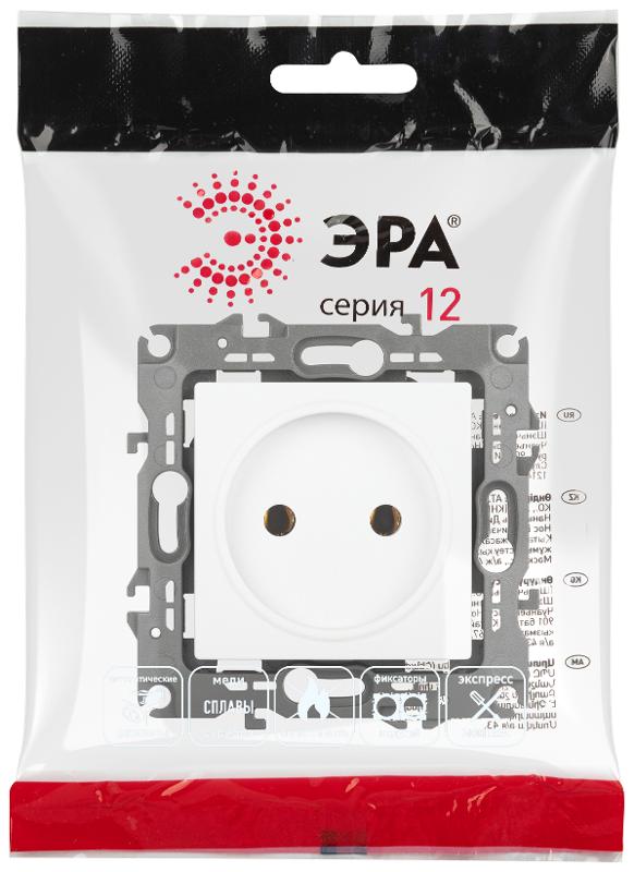Розетка ЭРА Серия 12 12-2105-01М , 2P, 16А-250В, белый матовый  | Б0065704 | ЭРА — миниатюра 2