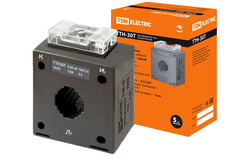 Трансформатор тока ТТН 30T/100/5- 5VA/0,5-Р | SQ1101-1064 | TDM — фото 1 | Sento