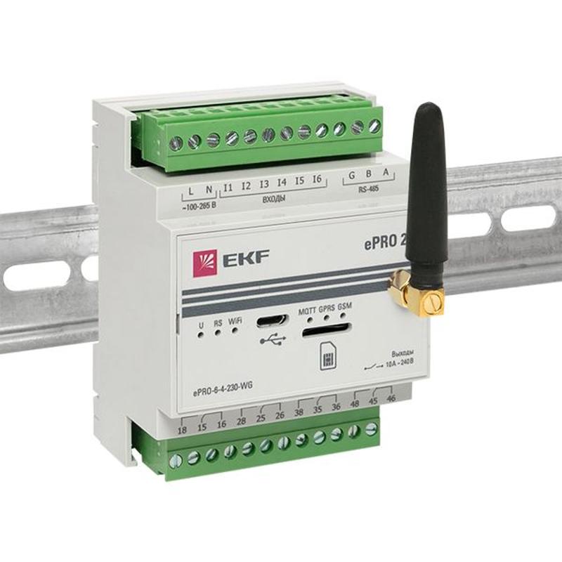 Контроллер базовый ePRO 24 удаленного управления 6вх\4вых 230В WiFi GSM с внешней антенной PROxima | ePRO-6-4-230-WG1 | EKF — миниатюра 23