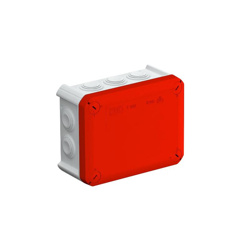 Коробка распределительная T100, 150x116x67 мм, красная крышка (T 100 RO-LGR) | 2007644 | OBO Bettermann — OBO Bettermann