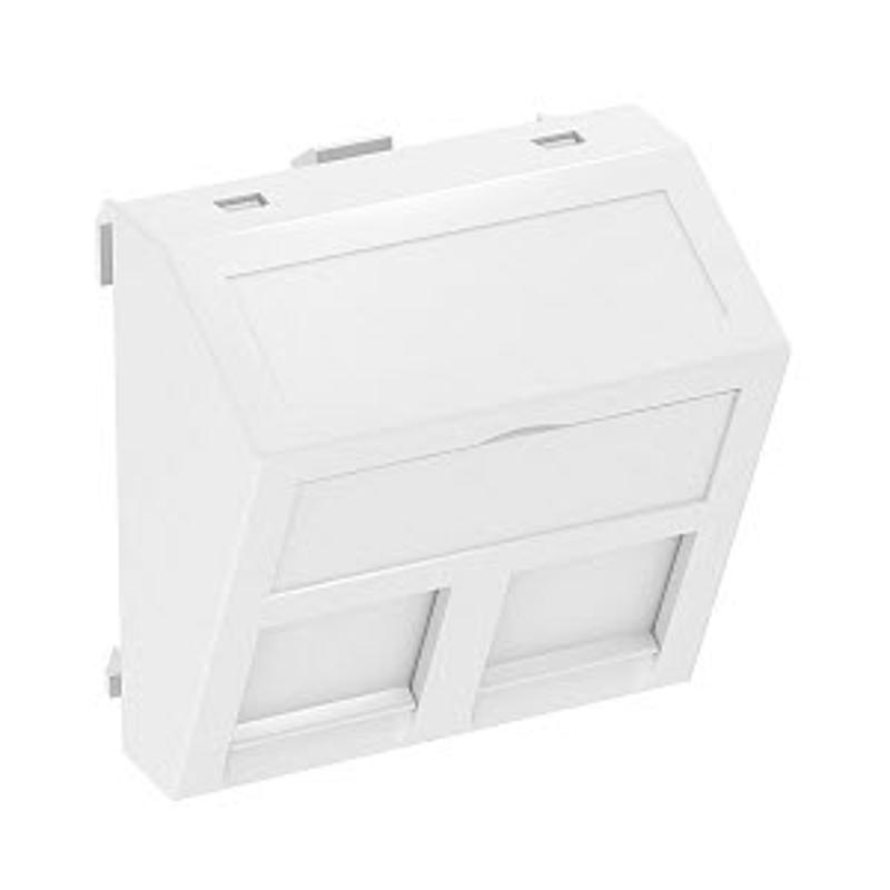 Корпус компьютерной розетки Modul45 тип PA (наклонный) 45x45 мм (черный) (DTS-2PA SWGR1) | 6119264 | OBO Bettermann — миниатюра 2