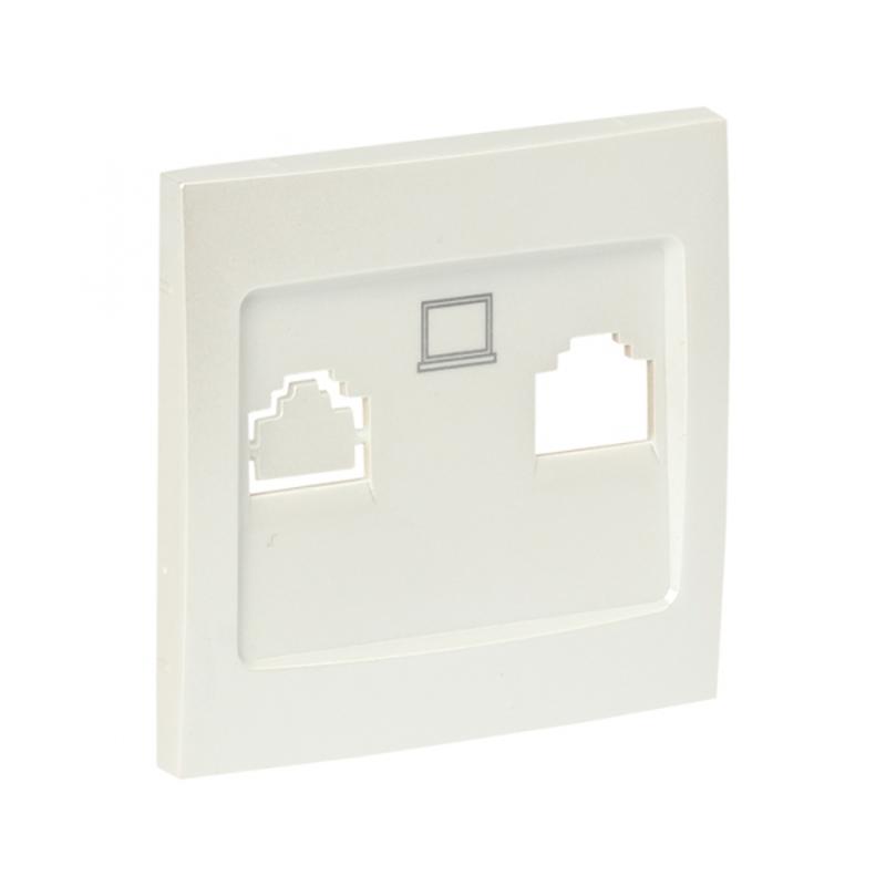Валенсия лицевая панель розетки RJ-45 1-местная жемчуг EKF PROxima |  ESK01-L-035-50 |  EKF — миниатюра 1