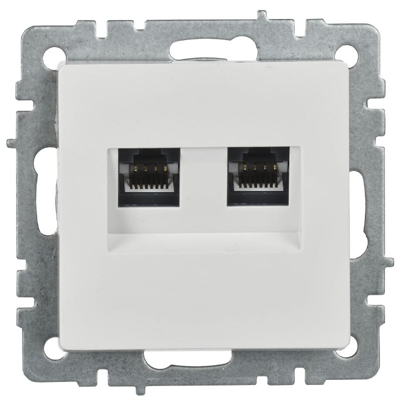 BRITE Розетка двойная RJ11+RJ45 кат.5E РК/Т12-БрБ белый | BR-KT20-O-1-K01 | IEK — миниатюра 3