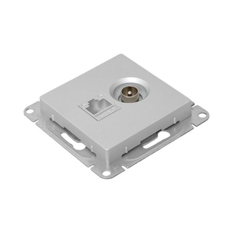 Механизм розетки TV+RJ45 (cat5), алюминий Эпика EKF | UP1-SOA-TV+RJ | EKF — миниатюра 11