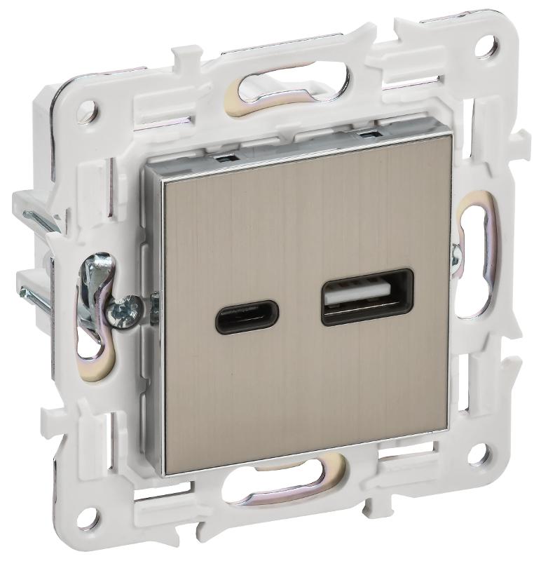 SKANDY Розетка USB A+C 3,1А SK-R14N никель | SK-U22-D31-K50 | IEK — IEK (ИЭК)