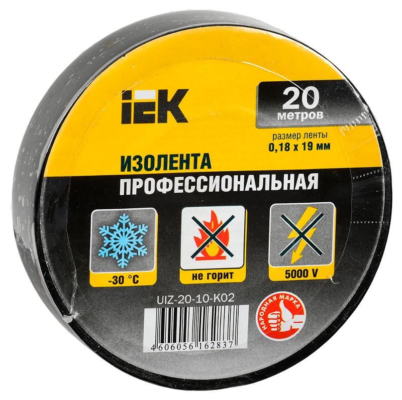 Изолента 0,18х19 мм черная 20 метров  | UIZ-20-10-K02 | IEK — IEK (ИЭК)