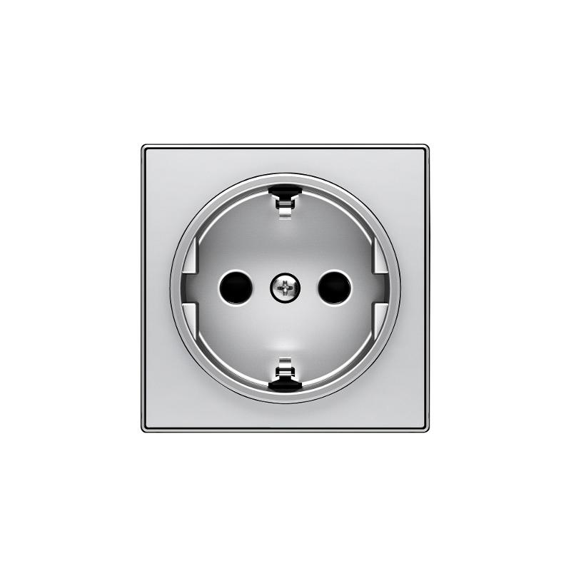 Накладка для розетки SCHUKO, серия SKY, цвет серебристый алюминий|2CLA858800A1301| ABB — ABB