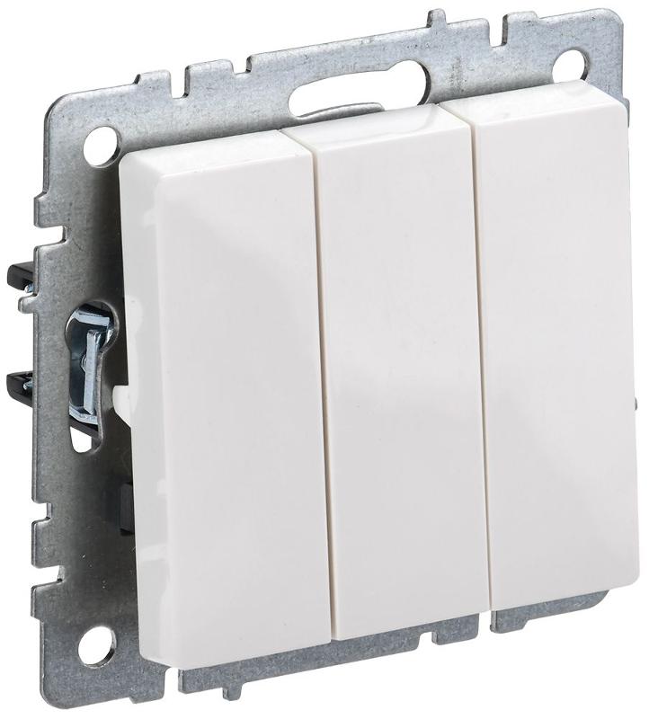 BRITE Выключатель 3-клавишный 10А ВС10-3-0-БрБ белый | BR-V30-0-10-K01 | IEK — IEK (ИЭК)