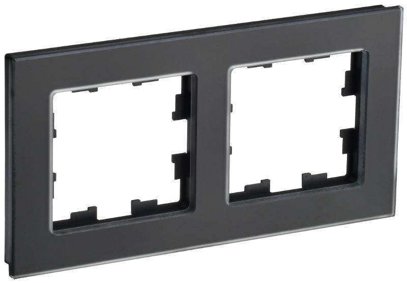BRITE Рамка 2-ая РУ-2-2-Бр стекло черный матовый | BR-M22-G-31-K02 | IEK — IEK (ИЭК)