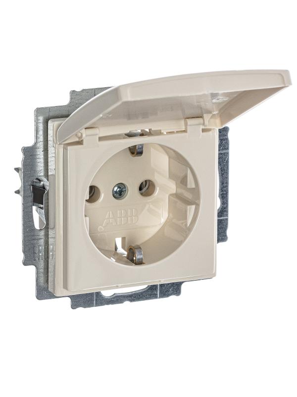 ABB Basic 55 Сл. кость Розетка с/з с крышкой | 2018-0-0351  | 2CKA002018A0351 | ABB — миниатюра 4