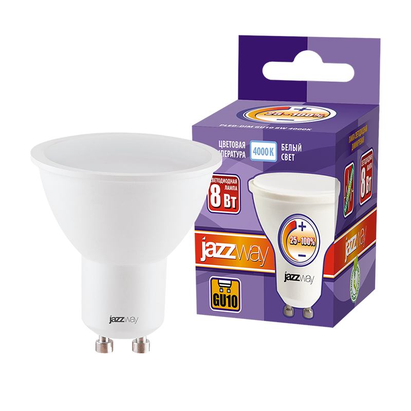 Лампа светодиодная PLED- DIM GU10 8w 4000K 560Lm  230/50 | .5035928 | Jazzway — миниатюра 3