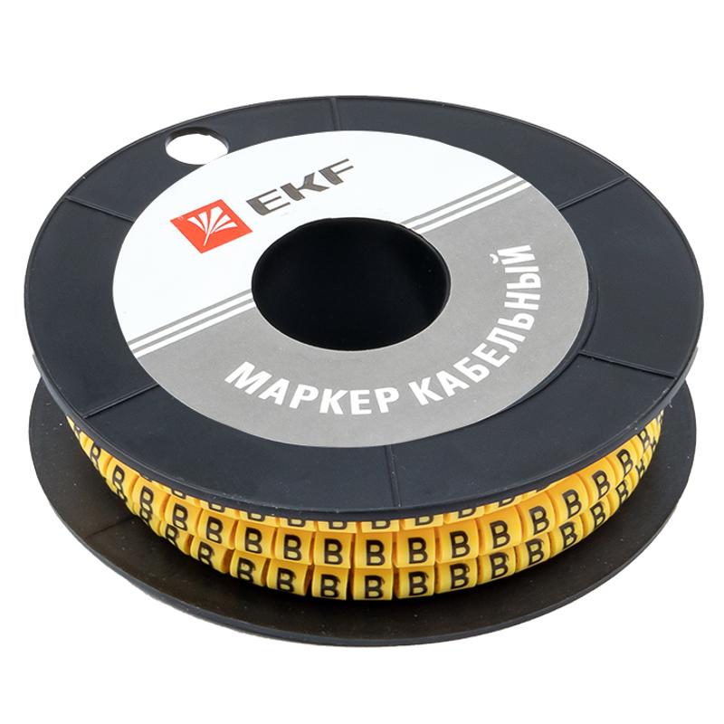 Маркер-кабельный 6,0кв.мм "B" (500шт.) (ЕС-3) EKF PROxima | plc-KM-6-B | EKF — миниатюра 2