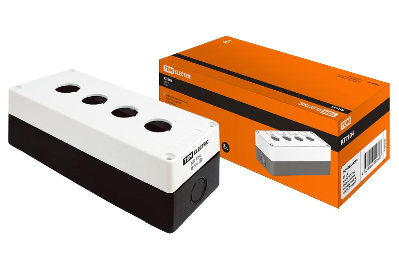 Корпус КП104 для кнопок 4места белый  | SQ0705-0004 | TDM — TDM ELECTRIC