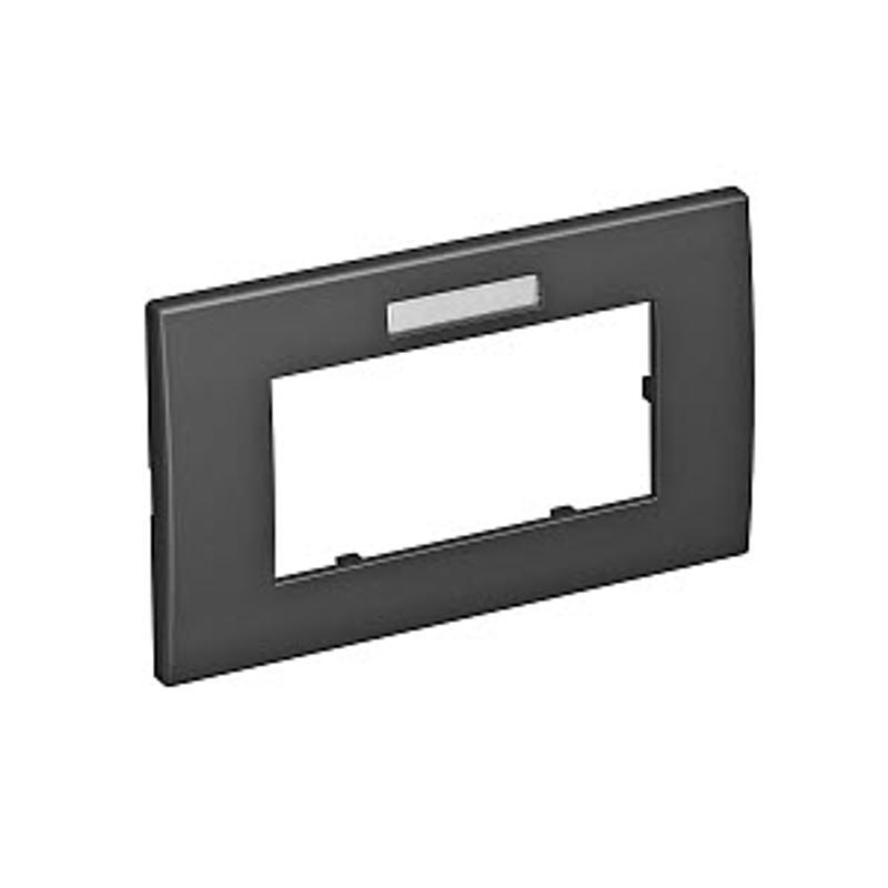 Рамка двойная Modul45 (с полем д/маркировки.,горизонт.,84x140 мм,черный) (AR45-BF2 SWGR) | 6119354 | OBO Bettermann — миниатюра 2