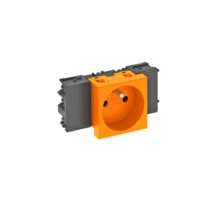 Розетка одинарная 0° Modul45connect франц. стандарт, 250 В, 16A (оранжевый) (STD-F0C ROR1) | 6120534 | OBO Bettermann — OBO Bettermann