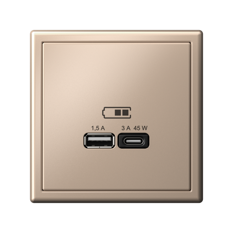 ArtGallery Песочный Розетка USB A + тип-C 45Вт высокоскор.заряд. QC, PD, механизм | GAL001229 | SE — миниатюра 4