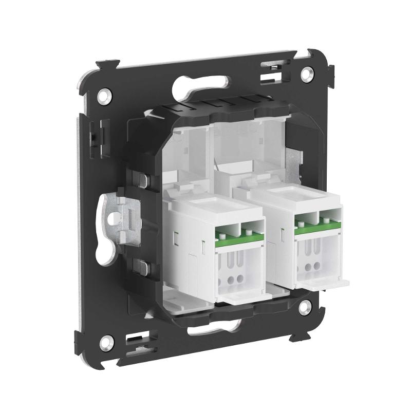 Компьютерная розетка RJ-45 в стену, кат.6А двойная, "Avanti", "Белое облако" | 4400374 | DKC — миниатюра 4