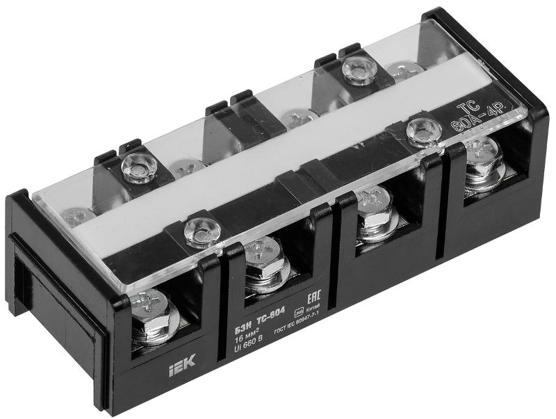 Блок зажимов БЗН ТС-604 16 мм2 60A 4 пары | YZN42-04-016-K02 | IEK — IEK (ИЭК)