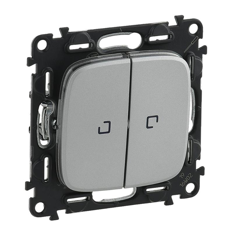 Valena ALLURE DIY Алюминий Переключатель 2-клавишный с подсветкой 10А 250В | 752909 | Legrand — Legrand
