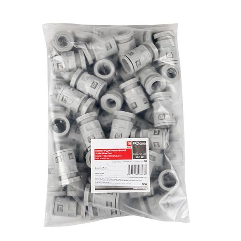 Коннектор для гофрированной трубы (20мм.) (50шт.) Plast EKFPROxima | kn-t-20 | EKF — миниатюра 9